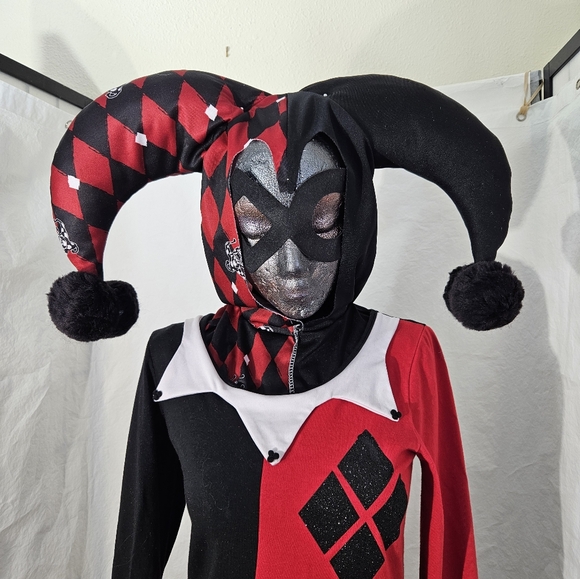 Halloween Costume Harlequin Jester Woman's Cosplay Costume Size S/M - Picture 2 of 5